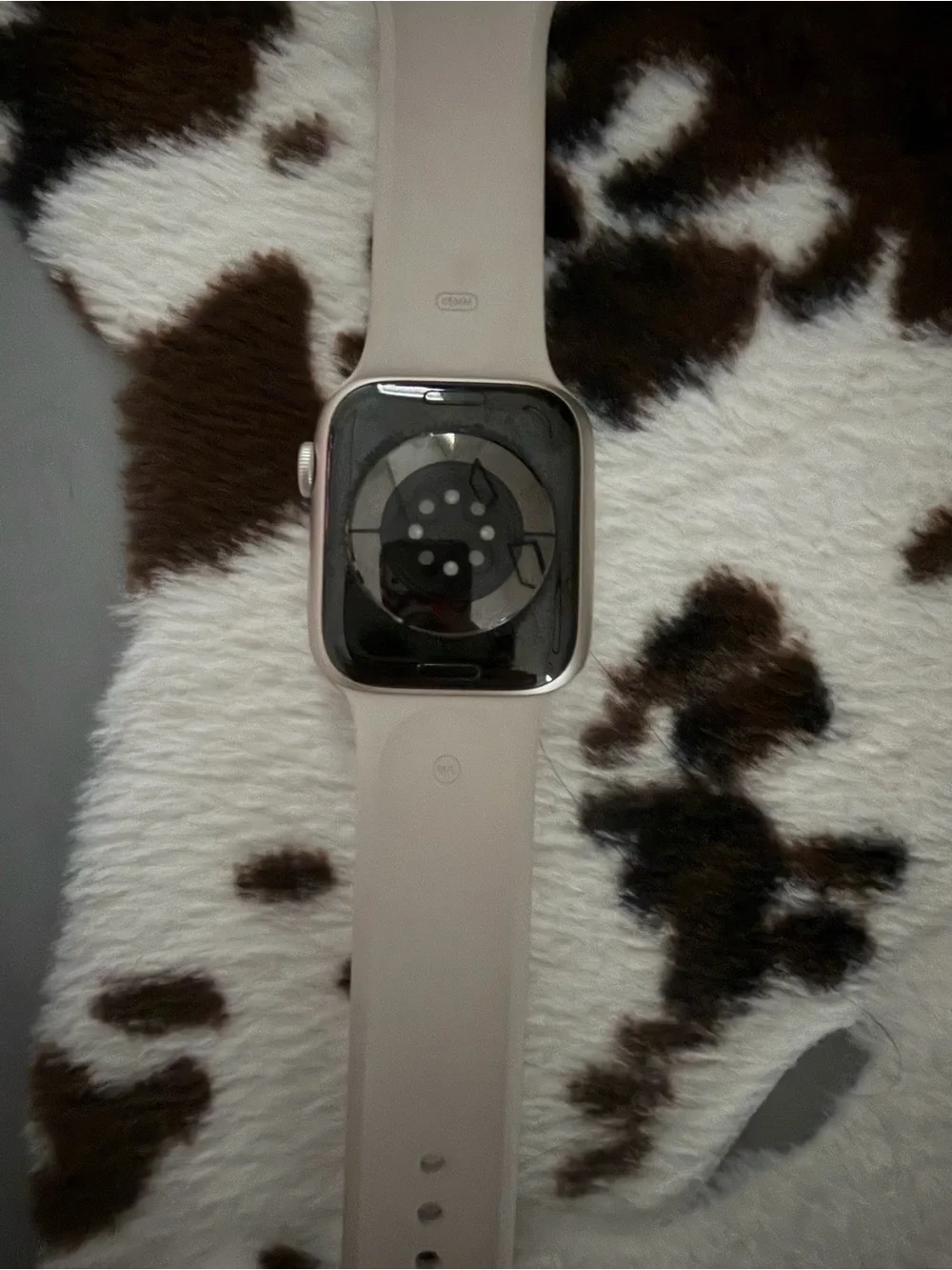 Apple Smartwatch with Beige Silicone Band
